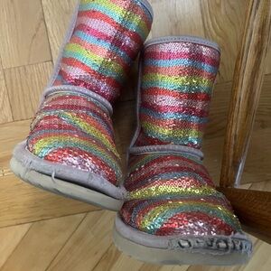 Rainbow sequin Uggs Girls Size 4